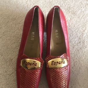 Red Martina loafers